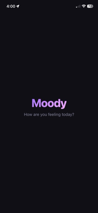 Moody check-in with mood and activity chips
