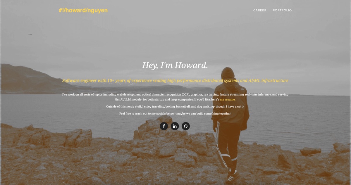 Old Bootstrap site hero with yellow overlay